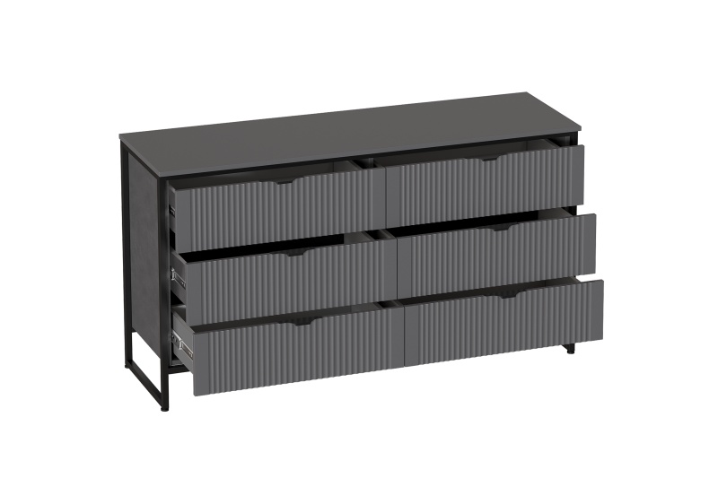 Комод 6 ящ "Нора" спальня Графит