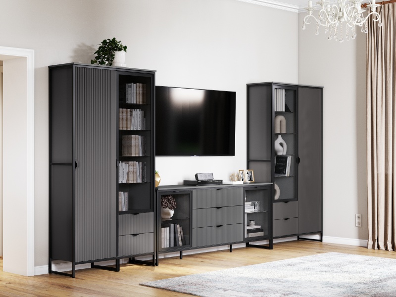 Шкаф однодверный "Нора" гостиная Графит