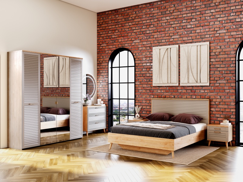 Спальный гарнитур "Гавана" композиция #3 Светло-серый