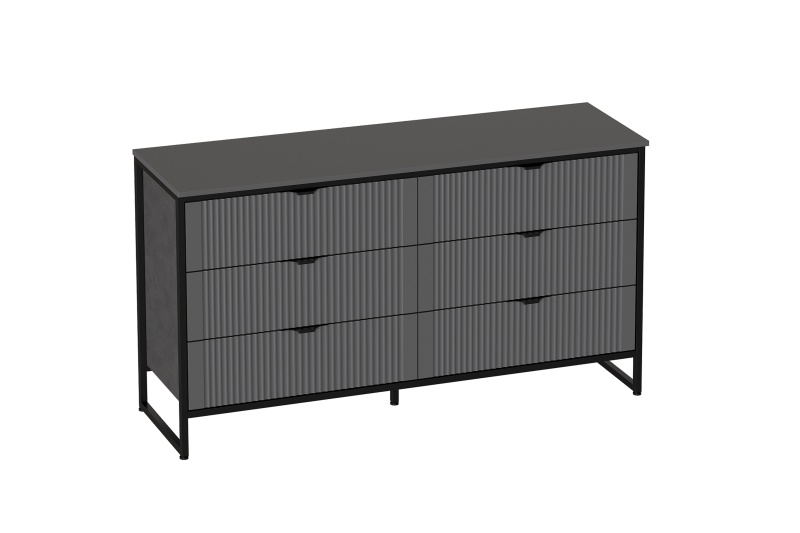 Комод 6 ящ "Нора" спальня Графит